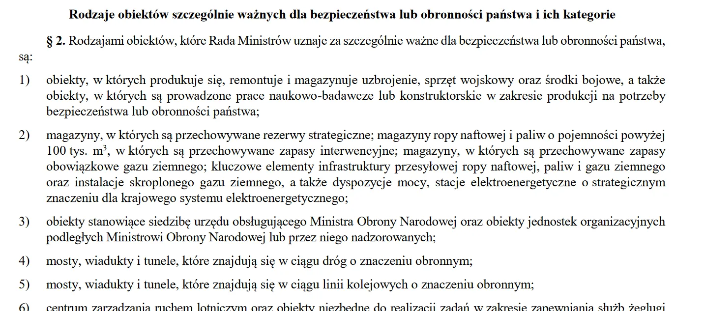 Zrzut ekranu z fragmentem rozporządzenia